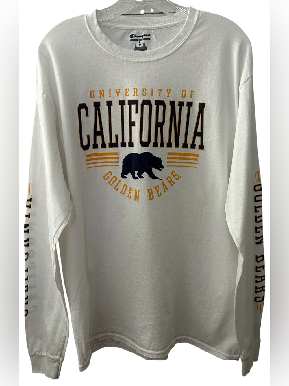 Champion Cal Berkeley Golden Bears Long Sleeve T-Shirt Men’s Large White